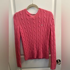 Pink Vineyard Vines Cable Knit Sweater